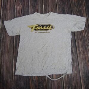 Vintage Fossil Shirt Mens Medium The American Spirit Distressed Broken Hem 90s